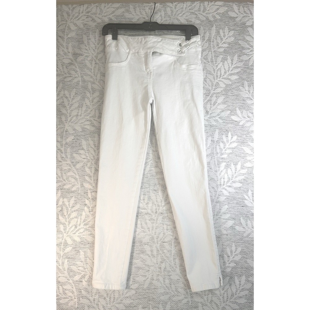 Studio F Women's White Skinny Jeans Size 2 Ankle Crop Shaper Denim Slim Fit
